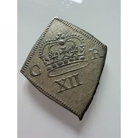 1 шилинг. 1645 год. Карл I, Ньюарк, Хафкроун, осадные деньги.  СЕРЕБРО.  Редкость!