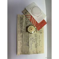 Винтажные позолоченные часы Луч