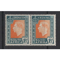 1937 Южная Африка ** Коронация George VI, сцепка 2 марки (SG 73)