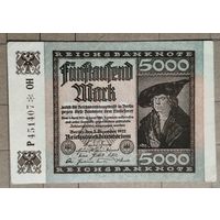 Германия, германский рейх 5000 марок 1922 г., Ro.80c, DEU-91, Wz Gitter mit 8.  #6