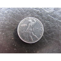 Италия. 50 лир. 1994. С 20 копеек. Распродажа коллекции. Смотрите другие лоты.