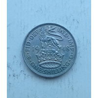 Великобритания 1 шиллинг 1948 год с IND: IMP: для Англии лев стоит на короне
