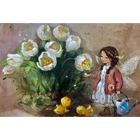 Открытка подписана 10х15 см. Художница Екатерина Бабок ( 2014 год )