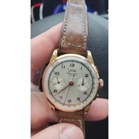 ХРОНОГРАФ JOLUS VINTAGE, Швейцария ,18-КАРАТНОЕ РОЗОВОЕ ЗОЛОТО 1950 г.