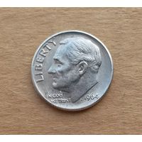США, дайм (10 центов) 1963 г., серебро 0.900, без букв. знака