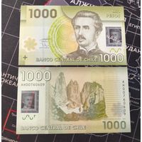 Чили, 1000 песо 2010 г, P-161a (полимер, герой войны Игнасио Каррера Пинто), UNC