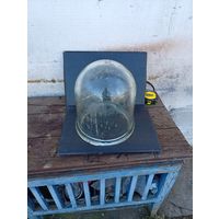 Огромный, стеклянный ,"Электро-плафон" тяжелый, целый, клейма,ретро-ссср!