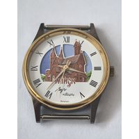 Новые !!! Часы Луч. Кварц. в упаковке и с документом. 1999 год. Красный костел. День. Ночь. солнышко и луна бегают между башенками.Новые . темный корпус. новая батарейка 2.04.2026 г !!!