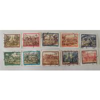 Аббатства и монастыри в Австрии. Лот из 10 марок серии 1984 - 1988 гг.