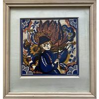 Лось Е.Г. "Скрипач" 1990г. Линогравюра. Размер 38х40 см.