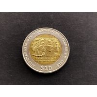 Уругвай 10 песо 2015 (200 лет земельной реформе) UNC