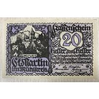 Нотгельды Австрия САНКТ-МАРТИН В МЮЛКРАЙСЕ 20 геллеров 1920 год.