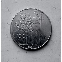 100 лир 1981 года Италия. Итальянская Республика.