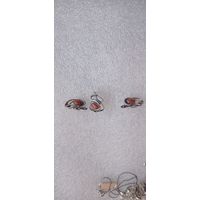 ШИКАРНЫЙ КОМПЛЕКТ КОЛЬЦО И СЕРЬГИ СЕРЕБРО 925 .  Распродажа Коллекции !!! . Экспресс  Аукцион  с рубля без МПЦ и прочего 3 ДНЯ  .Много лотов в продаже .