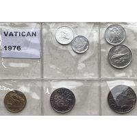 Ватикан 1, 2, 5, 10, 20, 50, 100 лир 1976 г. Годовой набор 7 монет без серебра