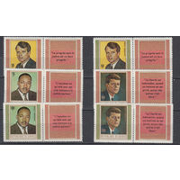 Кеннеди. Гвинея. 1968. 6 марок с купонами. Michel N 506-511 (12,0 е)