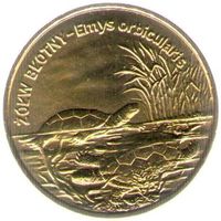Польша 2 злотых, 2002 Болотная черепаха UNC
