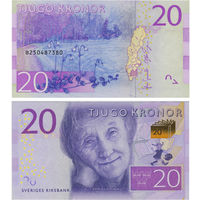 Швеция 20 крон 2015 год UNC (Астрид Линдгрен )