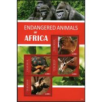 2016 Танзания 5229-5232KL Фауна, Черепахи, Обезьяны 12,00 евро