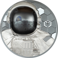 Острова Кука 20 долларов 2024г. "Космонавт - Настоящие герои". Black Proof. Монета в капсуле; подарочной рамке - футляре; сертификат; коробка. СЕРЕБРО 93,30гр.(3 oz).