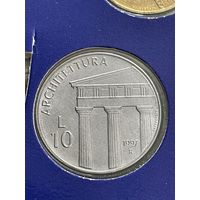 Сан-Марино 10 лир 1997 г ( Архитектура UNC не частая из набора )