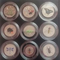 Германия 5 евро 2021-2022-2023-2024 Чудесный мир насекомых 9 монет