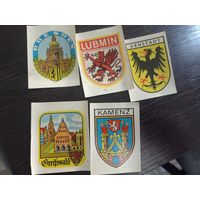 Наклейки ГДР. Гербы городов На память о Германии ( переводные картинки DDR) 70-е (2)