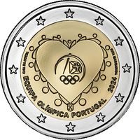 2 евро 2024 Португалия Олимпийская команда Португалии UNC из ролла