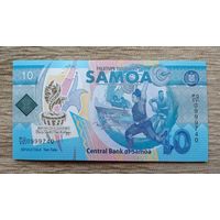 Werty71 Самоа 10 тала 2019 UNC банкнота XVI Тихоокеанские игры полимер
