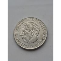 1 крона 1962 года Швеция. Серебро 400. Монета не чищена. 45401