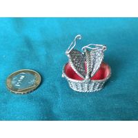 Сувенирные Мини корзиночки, винтажные,  серебряные , начало 20-го века.