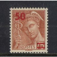 Франция Режим Виши 1941 Вып Меркурий Надп Стандарт #482**