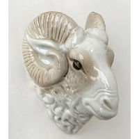 Голова барана, фарфоровое кашпо