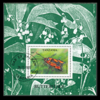 Танзания 1995 БАБОЧКИ Блок