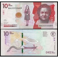 Колумбия 10000 песо 2021 год, P-460, UNC