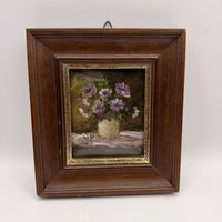 Антикварная картина Цветы. Италия. 3858