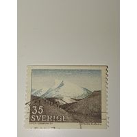 Марка Швеция 1967 год пейзаж "Фьельд" (гора) в северо-западной части Швеции.