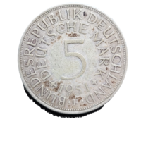 5 марок 1951 F ФРГ Первый год чекана! Серебро 11.2 грамма 625 пробы! ВОЗМОЖЕН ОБМЕН!