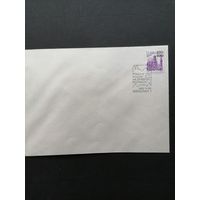Польша 1989 Конверт с маркой Mi.2752 с надпечаткой нового номинала "500 zl" "Виды города" (спецгашение "Польские города на старых рисунках") Mi.3234 каталог 1.70 евро