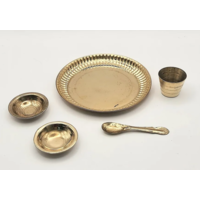 Набор посуды для ритуала Пуджи Латунь Индия
