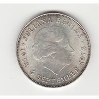 Монета 10 гульденов 1973 года. Нидерланды. Серебро.