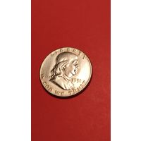 0.5 (пол доллара)  1951 серебро. С рубля. идеал(05)