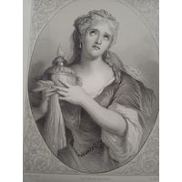 Adrienne Lecouvrur. Гравюра середина 19века Франция Париж Оригинал 27х18см. РАСПРОДАЖА КОЛЛЕКЦИИ.