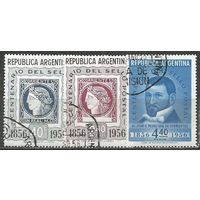 Аргентина. 100 лет почтовым маркам страны. 1956г. Mi#639-41. Серия..