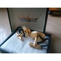 Запонки СССР винтаж. Monarch (Монарх). Позолота. В оригинальной коробке