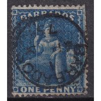 77.BrKCI. Великобритания. Колонии. Барбадос. Стандарт. Виктория. 1874 г. 1P. Mi.#24A.
