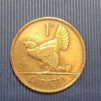 Ирландия Ирландское свободное государство 1 пингин (пенни) 1931 год курица цыплята доминион Британии