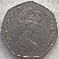 Великобритания 50 пенсов 1969 г.