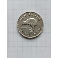 Новая Зеландия (Георг VI)  1 флорин 1941 г. (Птица Киви)  серебро