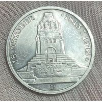 Монета 3 марки 1913 год. Саксония. Германская империя. 100 лет Битве народов.
